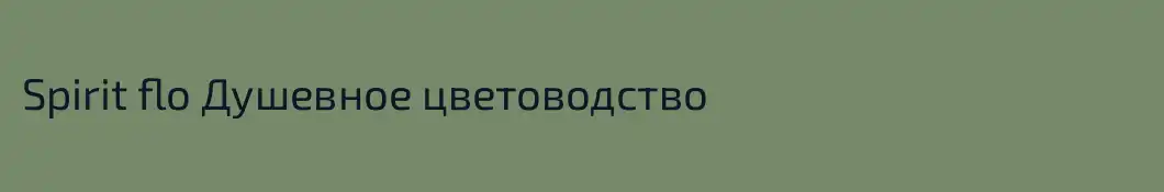 Spirit flo Душевное цветоводство